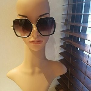 Black hexagon shaped Sunglasses